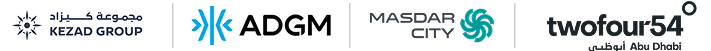 ADGM, Masdar City, KEZAD and twofour54 free zone logos