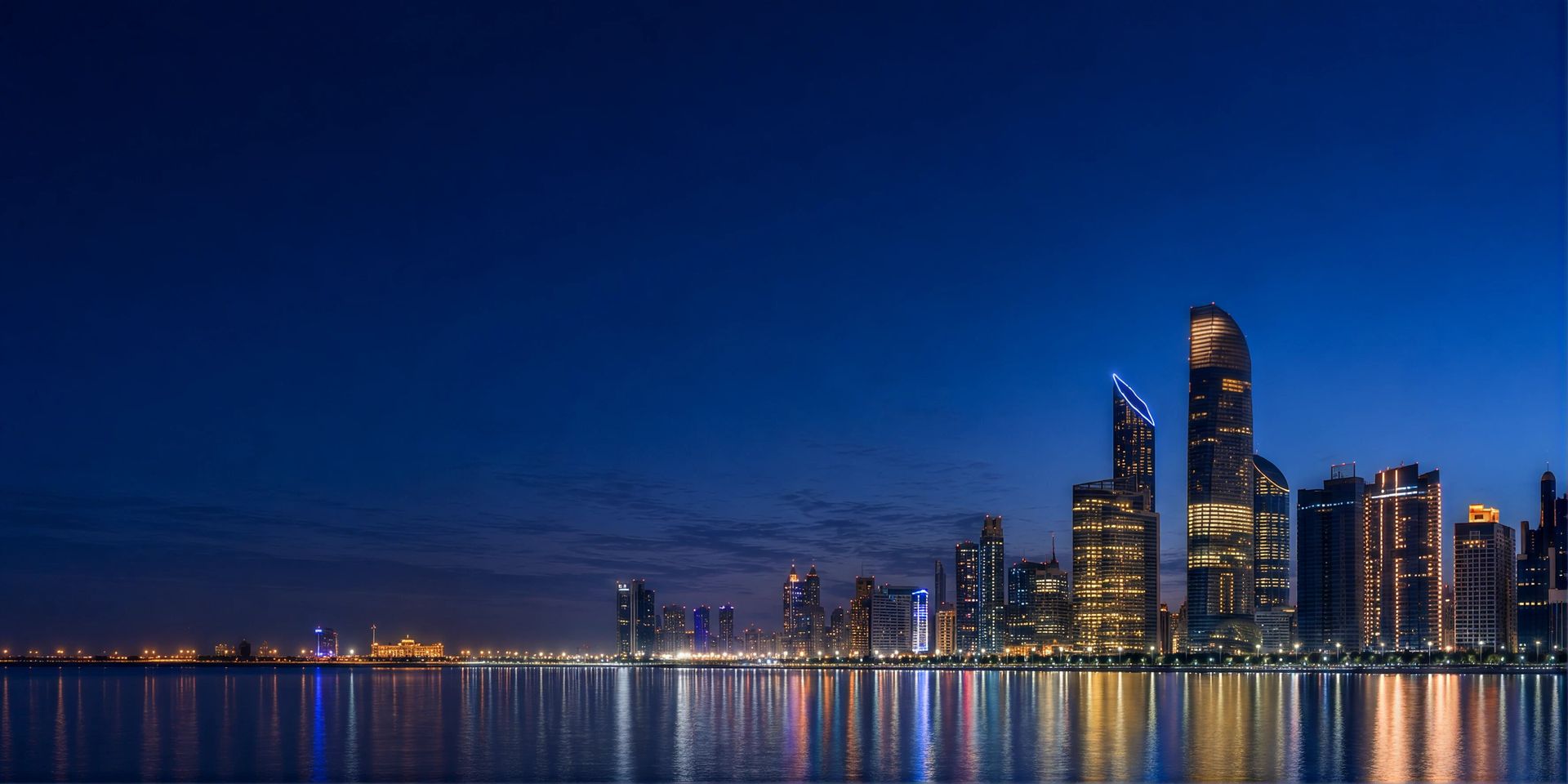 Abu Dhabi city skyline at night