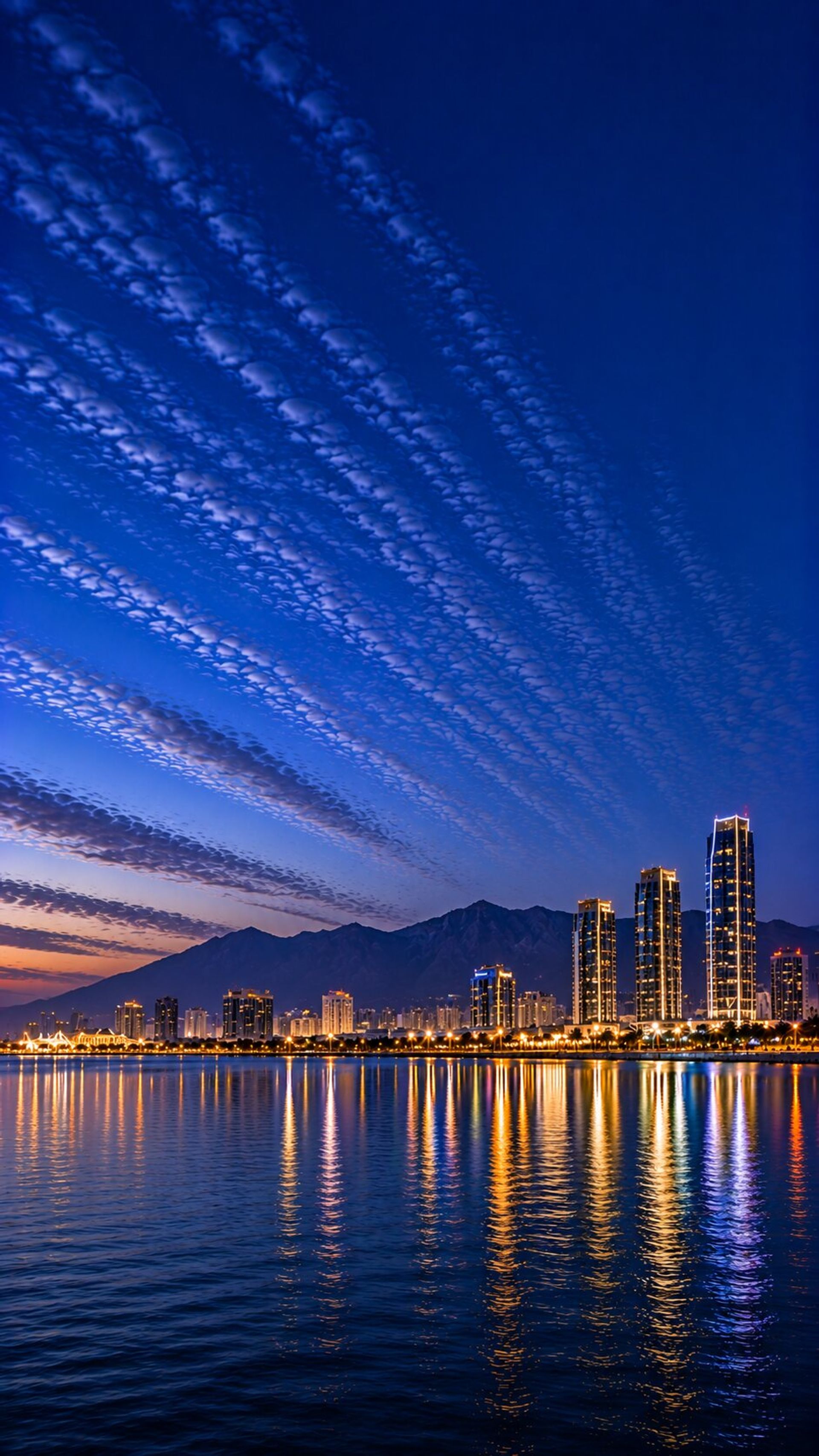 Ras Al Khaimah city skyline at night